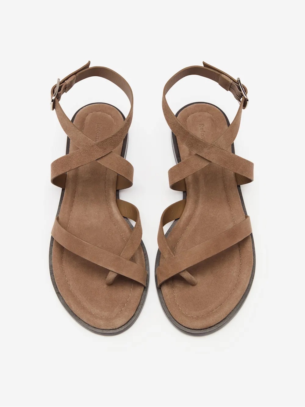 Jane flat sandal-  Brown Suede Sandals